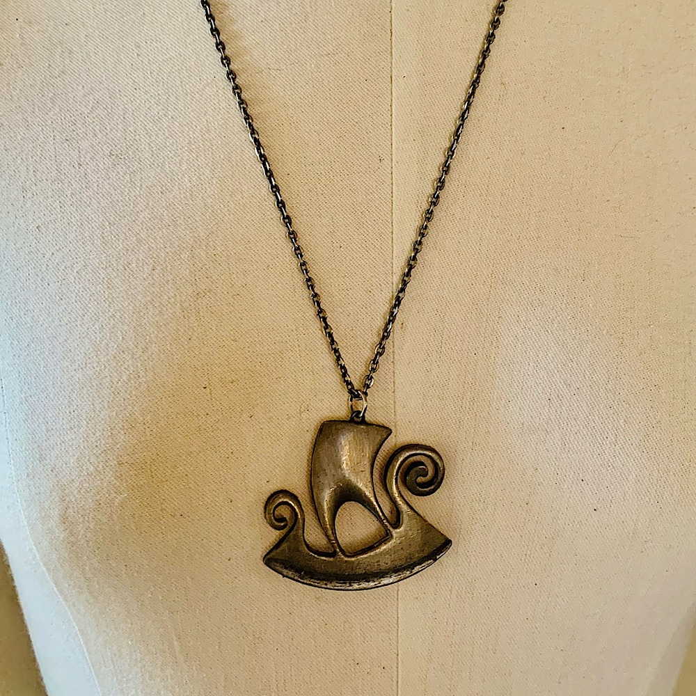 Vintage Viking ship necklace - R. Tennesmed